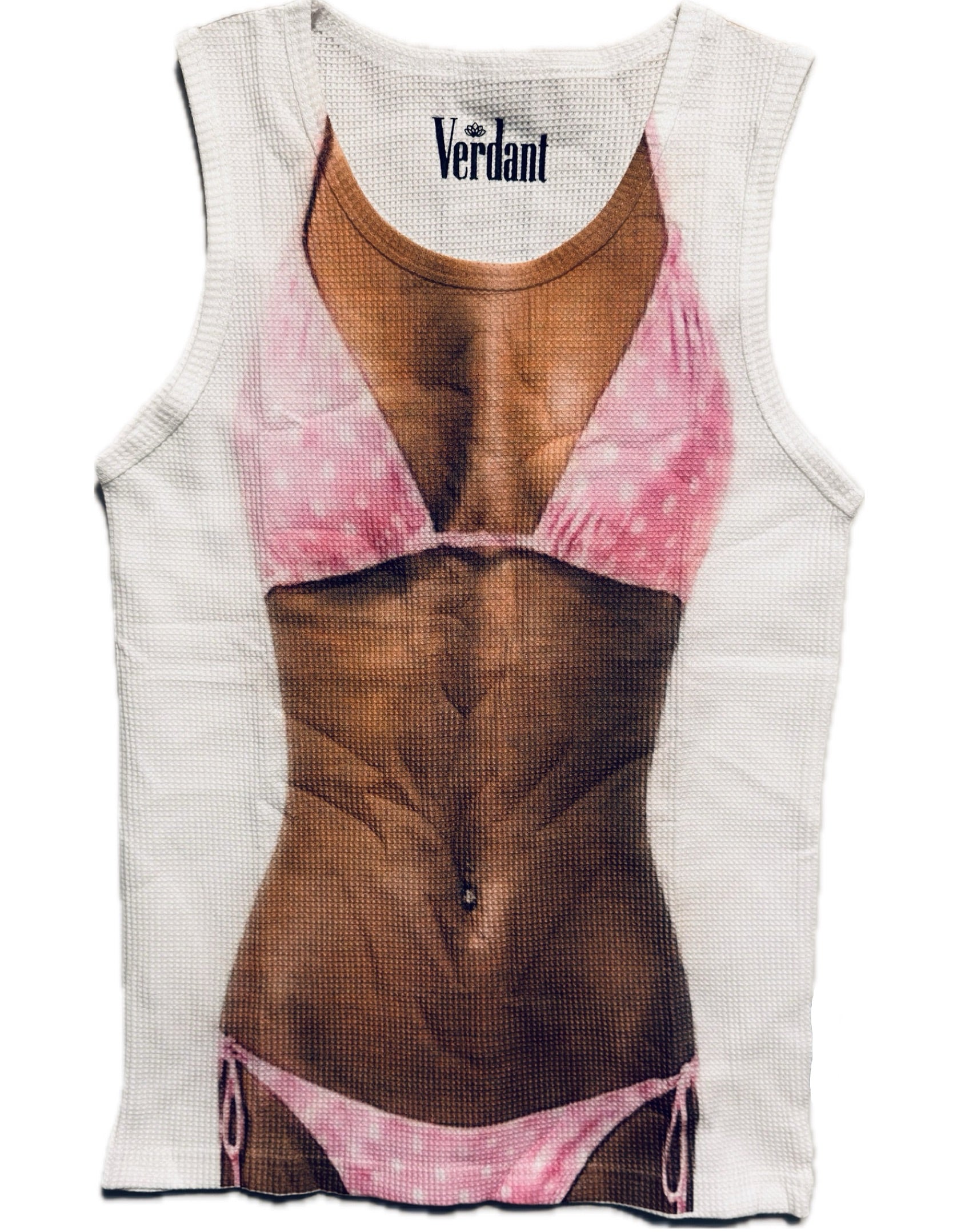 Polka Dot Bikini Waffle Print Tank (Pre-Order)
