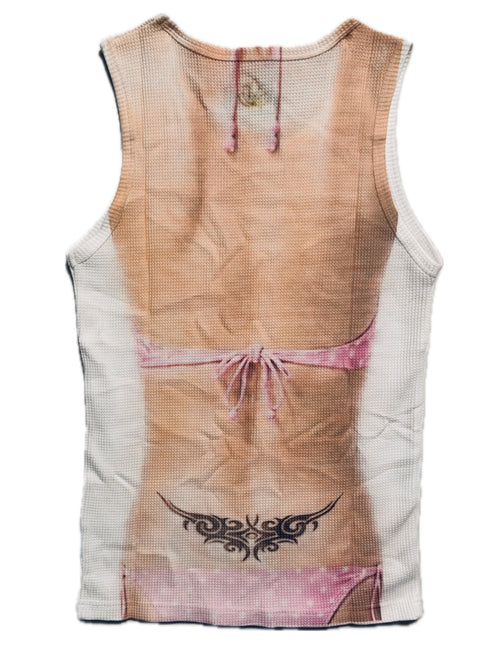 Polka Dot Bikini Waffle Print Tank (Pre-Order)